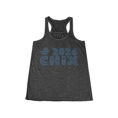 2026 Chix Racerback Tank - dark logo