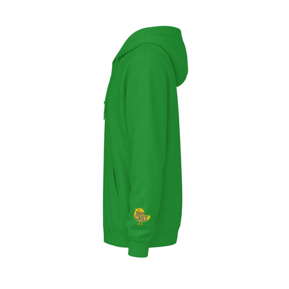 Chix 2026 Full-Zip Hoodie (fixed) — embroidered light logos on chest and wrist