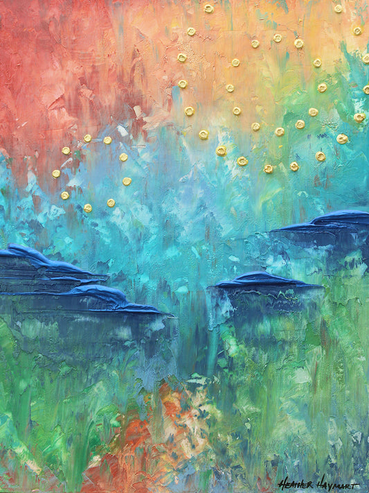 Burst of Happy colorful painting inspired by fireworks