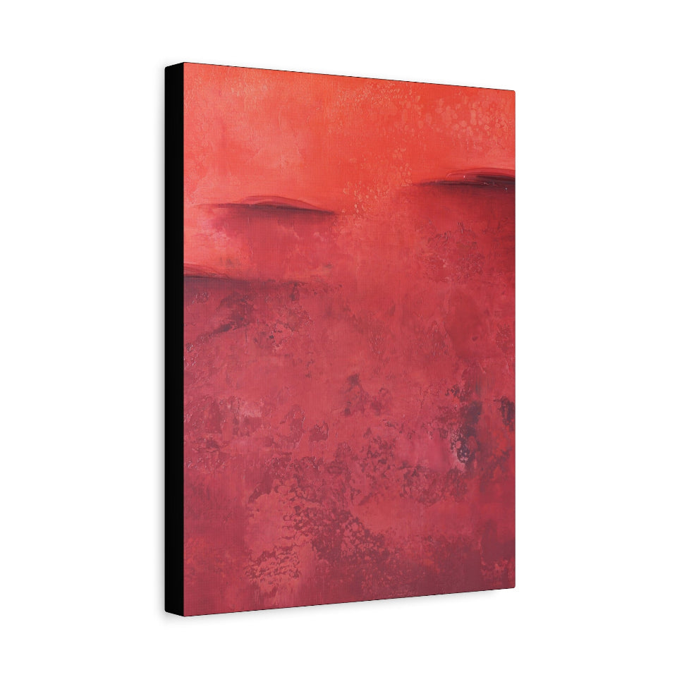 Abstract red canvas print on a white background
