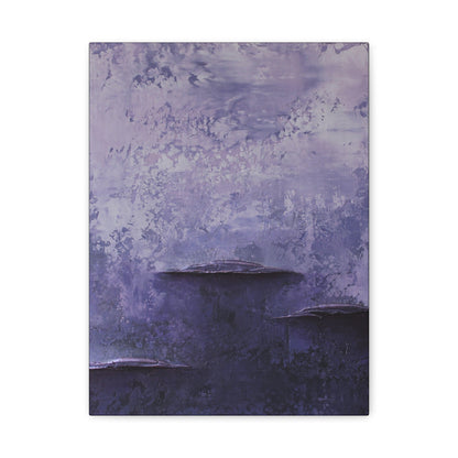 Abstract canvas art print purple painting on a white background