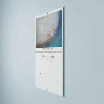 Calendar for January 2026 with an abstract painting image