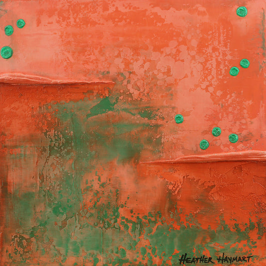 red and green abstract wall art