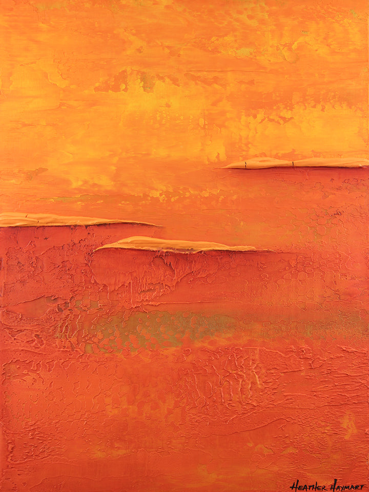rainbow series orange, abstract painting with shades of orange, dark on bottom and light on top