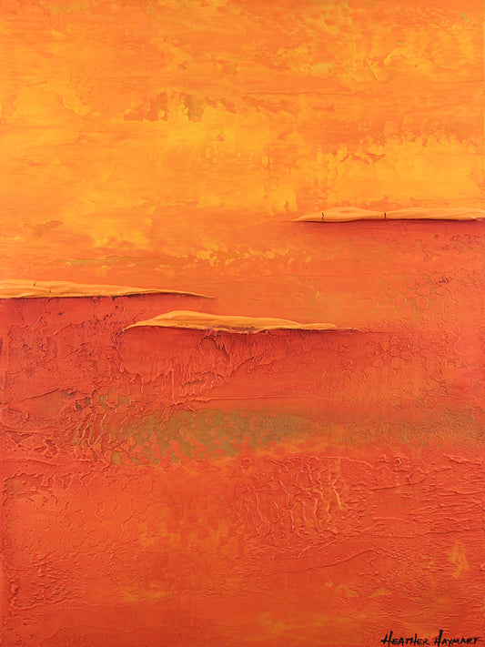rainbow series orange, abstract painting with shades of orange, dark on bottom and light on top